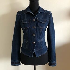 White House Black Market Dark Blue Jean Jacket